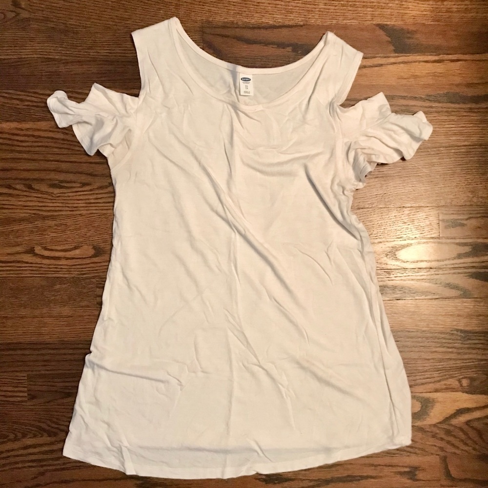 Old Navy Cream Cutout Shoulder T-Shirt | XS